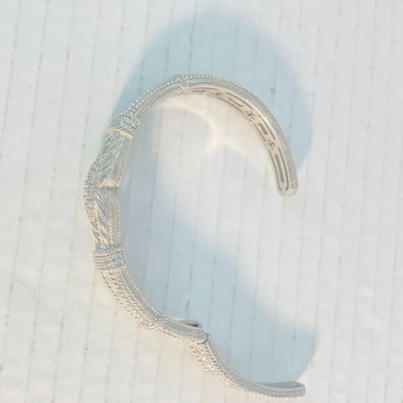 Vintage Judith Ripka Sterling Silver Cuff–Braided CZ Rope Design | 925 Thailand - Picture 8 of 14